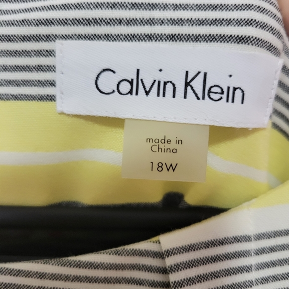 Calvin Klein Belted Striped Women's Sheath Dress 18w - Picture 3 of 10